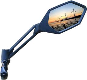 img 4 attached to 🔵 MEACHOW Scratch Resistant Handlebar Bike Mirror, Adjustable Rearview Mirror with New Glass Lens, Bicycle Mirror (Blue, Right Side) ME-005RB