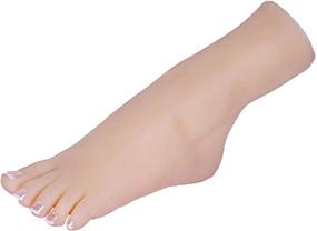 img 1 attached to 1 Pair Silicone Lifesize Girl Mannequin Foot Display for Jewelry, Sandal, Shoe, Sock Art Sketch with Nail