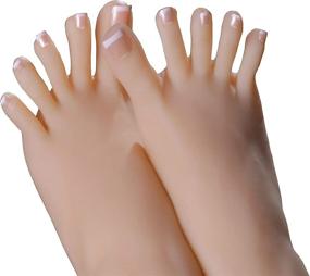 img 4 attached to 1 Pair Silicone Lifesize Girl Mannequin Foot Display for Jewelry, Sandal, Shoe, Sock Art Sketch with Nail