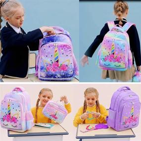 img 2 attached to Unicorn Rainbow Backpacks for Preschool, Kindergarten, and Elementary School Children