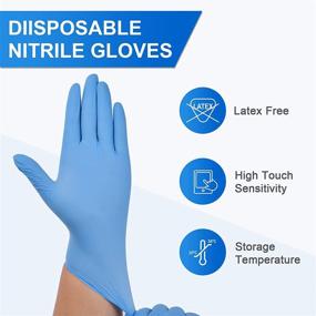 img 2 attached to Schneider Nitrile Exam Gloves: Latex-Free, Powder-Free, Blue 🧤 Disposable Gloves - For Medical, Cleaning, Food Service (3.5 mil)