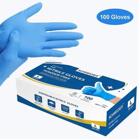 img 3 attached to Schneider Nitrile Exam Gloves: Latex-Free, Powder-Free, Blue 🧤 Disposable Gloves - For Medical, Cleaning, Food Service (3.5 mil)