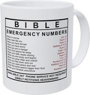 📚 wampumtuk bible emergency numbers coffee mug - 11 ounce funny gift for christians logo