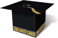 🎓 graduation cap card box (black) party accessory - 1 count/pkg logo