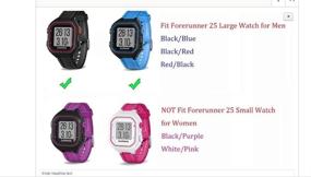 img 1 attached to Запасной ремешок совместимый с часами для бега с GPS Garmin Forerunner 25 и фитнес-трекером для умных часов (мужской ремешок) (оранжевый)