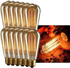 img 4 attached to INNOCCY Vintage Dimmable Edison Light Bulb, 60W E26 E27, Antique ST64 Squirrel Cage Style, 2300K Warm White, 240 Lumens, Pack of 12