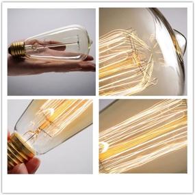 img 3 attached to INNOCCY Vintage Dimmable Edison Light Bulb, 60W E26 E27, Antique ST64 Squirrel Cage Style, 2300K Warm White, 240 Lumens, Pack of 12