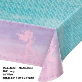 img 1 attached to 🧜 Creative Converting Iridescent Mermaid Party Tablecloths - Blue (Pack of 6), 102" x 54