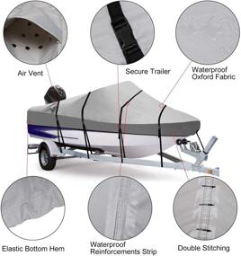 img 2 attached to 🚤 RVMasking Waterproof 800D Polyester Trailerable Full Size Boat Cover: Ideal Protection for V-Hull Runabouts, Outboards, I/O Bass Boats (Gray, 17'-19' Length, Beam Width up to 96")
