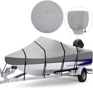 🚤 rvmasking waterproof 800d polyester trailerable full size boat cover: ideal protection for v-hull runabouts, outboards, i/o bass boats (gray, 17'-19' length, beam width up to 96") логотип