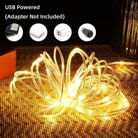 img 3 attached to EhomeTronics Rope Lights - USB Powered Fairy String Light 16.5ft 50LEDs - Waterproof Twinkle Starry Decoration for Bedroom Indoor Outdoor - Christmas Halloween Parties Garden Wedding DIY - Warm-White