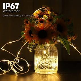 img 1 attached to EhomeTronics Rope Lights - USB Powered Fairy String Light 16.5ft 50LEDs - Waterproof Twinkle Starry Decoration for Bedroom Indoor Outdoor - Christmas Halloween Parties Garden Wedding DIY - Warm-White