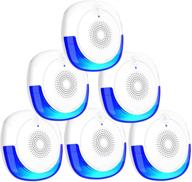 2021 upgraded ultrasonic pest repeller 6 pack - indoor pest control 🦟 for ants, roaches, mice, mosquitoes, spiders, flea - safe for humans & pets logo