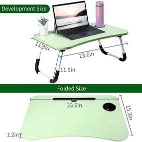 img 3 attached to 📚 Optimized Laptop Table: Portable & Foldable Notebook Stand with Stable Design, Reading Holder, and Cup Holder - Ideal for Breakfast, Reading Books, and Watching Movies on Bed, Sofa, or Floor