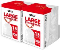 200 count (pack of 2) unscented 13 gallon tall kitchen drawstring trash bags, white can liners, garbage bags logo