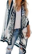 fashionable and versatile: roskiki women's floral kimono cardigan - perfect for clothing, swimsuits and cover-ups logo