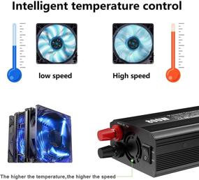 img 1 attached to Мощный инвертор питания мощностью 800 Вт: преобразователь постоянного тока 12 В в переменный ток 110 В с автомобильным адаптером розетки для зарядки ноутбука.
