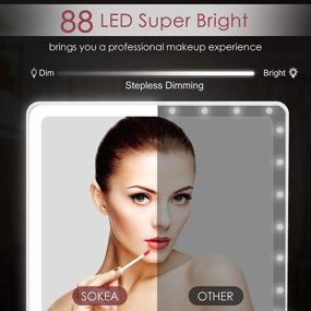 img 3 attached to 🔆 SOKEA Large Lighted Makeup Mirror: 88 LED Lights, Magnification, 10X Magnifying Mirror, 3 Lighting Modes, Stepless Dimming - Perfect Gifts for Women