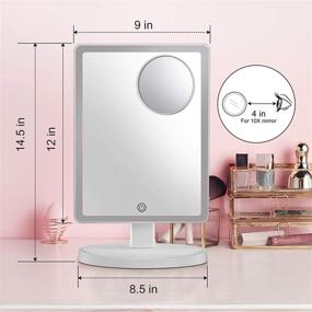 img 1 attached to 🔆 SOKEA Large Lighted Makeup Mirror: 88 LED Lights, Magnification, 10X Magnifying Mirror, 3 Lighting Modes, Stepless Dimming - Perfect Gifts for Women