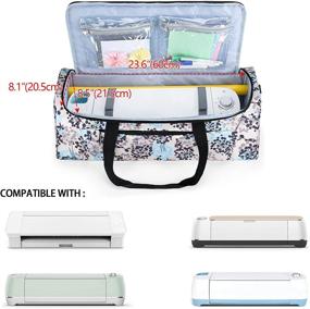 img 2 attached to 👜 CURMIO Carrying Case for Cricut Explore Air 2, Cricut Maker, Silhouette Cameo 4/3 - Craft Storage Bag with Pockets for Die Cutting Machines, Dandelion (Patented Design)