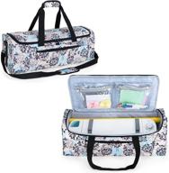 👜 curmio carrying case for cricut explore air 2, cricut maker, silhouette cameo 4/3 - craft storage bag with pockets for die cutting machines, dandelion (patented design) logo