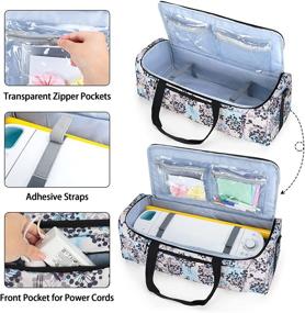 img 3 attached to 👜 CURMIO Carrying Case for Cricut Explore Air 2, Cricut Maker, Silhouette Cameo 4/3 - Craft Storage Bag with Pockets for Die Cutting Machines, Dandelion (Patented Design)