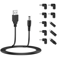 🔌 liansum 5ft usb to dc 5v power cord with 10 connector tips - universal charging cable (5.5x2.1mm plug jack, 5.5x2.5, 4.8x1.7, 4.0x1.7, 4.0x1.35, 3.5x1.35, 3.0x1.1, 2.5x0.7, micro usb, type-c, mini usb) logo