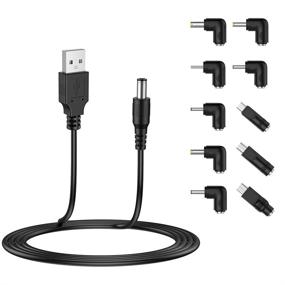 img 4 attached to 🔌 LIANSUM 5ft USB to DC 5V Power Cord with 10 Connector Tips - Universal Charging Cable (5.5x2.1mm Plug Jack, 5.5x2.5, 4.8x1.7, 4.0x1.7, 4.0x1.35, 3.5x1.35, 3.0x1.1, 2.5x0.7, Micro USB, Type-C, Mini USB)
