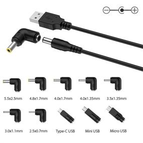 img 2 attached to 🔌 LIANSUM 5ft USB to DC 5V Power Cord with 10 Connector Tips - Universal Charging Cable (5.5x2.1mm Plug Jack, 5.5x2.5, 4.8x1.7, 4.0x1.7, 4.0x1.35, 3.5x1.35, 3.0x1.1, 2.5x0.7, Micro USB, Type-C, Mini USB)