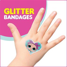 img 3 attached to 🎁 LOL Surprise! Shapes Glitter Kids Bandages, Pack of 60 Wearable Sticker Adhesive Bandages for Minor Cuts, Scrapes, Burns – Perfect Stocking Stuffer or White Elephant Gift