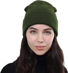 img 1 attached to UIEGAR Beanie Women Cuffed Winter Sports & Fitness