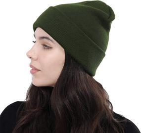 img 2 attached to UIEGAR Beanie Women Cuffed Winter Sports & Fitness