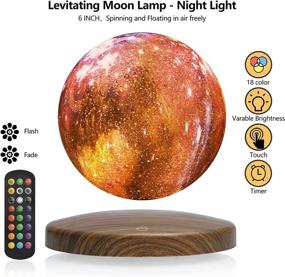 img 1 attached to 🌕 FIRPOW Levitating Moon Lamp: 18 Colors, Floating & Spinning, Remote Control, Timer, Fade & Flash - Perfect for Unique Gifts and Home Decor