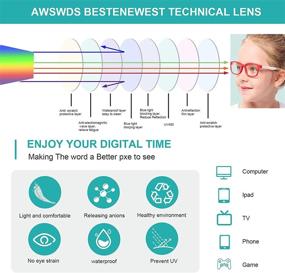 img 2 attached to Student Computer Glasses Unbreakable Colorful