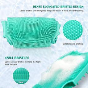 img 2 attached to 🧼 Silicone Body Scrubber: Dual-Sided Shower Brush for Effective Exfoliation, Massage, and Foam