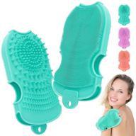 🧼 silicone body scrubber: dual-sided shower brush for effective exfoliation, massage, and foam logo