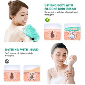 img 3 attached to 🧼 Silicone Body Scrubber: Dual-Sided Shower Brush for Effective Exfoliation, Massage, and Foam