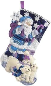 img 1 attached to 🎅 Bucilla Arctic Santa 18-Inch Christmas Stocking, Felt Applique Kit