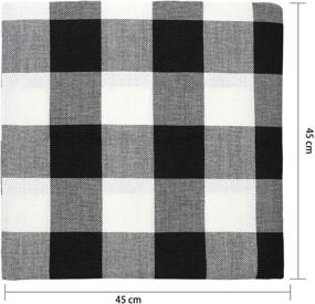 img 3 attached to 🔲 Set of 4 Buffalo Plaid Pillow Covers - 18 × 18 Inch - Black White Checkered Cushion Cases - Classic Tartan Linen - for Sofa, Bedroom, Car