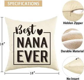 img 3 attached to 👵 Ogiselestyle Best Nana Ever Quote Throw Pillow Cover: Perfect Grandma Birthday Gift and Home Decor - 18x18 Cotton Linen Cushion Cover