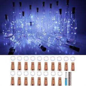 img 4 attached to Wine Bottle String Lights With Cork Seasonal Decor