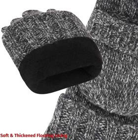 img 1 attached to 🧤 Fingerless Mittens Convertible Men's Accessories for Winter: Knitted Gloves & Mittens