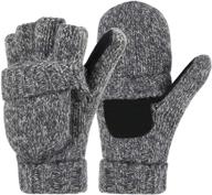 🧤 fingerless mittens convertible men's accessories for winter: knitted gloves & mittens logo