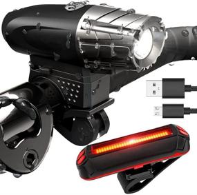 img 4 attached to Bike Lights for Night Riding: Front and Rear Bicycle Lights with Micro USB Charging - Over 6 Hours of Illumination, Includes Two Charging Cables - Effortless Installation for Men, Women, and Kids