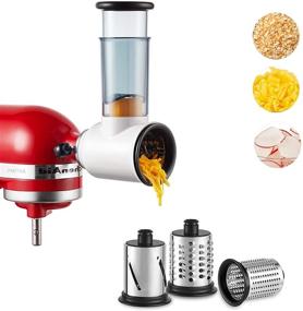 img 4 attached to 🥦 KitchenAid Stand Mixer Attachment: Slicer Shredder, Cheese Grater, and Food Processor by Hozodo