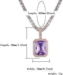 img 1 attached to JINAO Solitaire Zirconia Necklace Silver Plated Stainless Steel