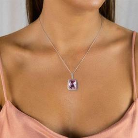 img 3 attached to JINAO Solitaire Zirconia Necklace Silver Plated Stainless Steel