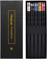 🥢 premium hualan alloy chopsticks: japanese non-slip, durable & stylish logo