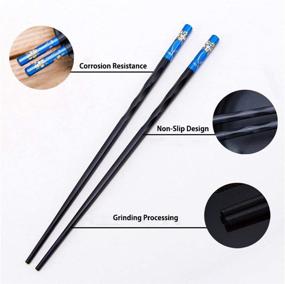 img 1 attached to 🥢 Premium HuaLan Alloy Chopsticks: Japanese Non-Slip, Durable & Stylish