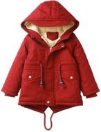 🧥 happy cherry girls winter coat: warm fur hooded thicken fleece jacket with pockets 5-12t logo